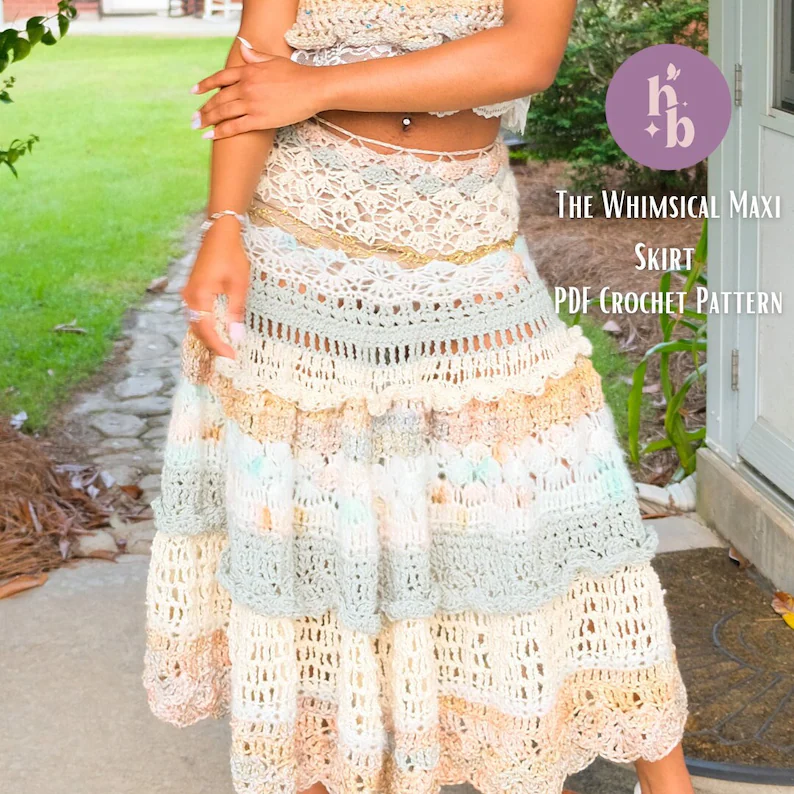 Whimsical Waves Crochet Maxi Skirt Pattern