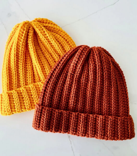 Beginner-Friendly Ribbed Beanie Crochet Pattern PDF
