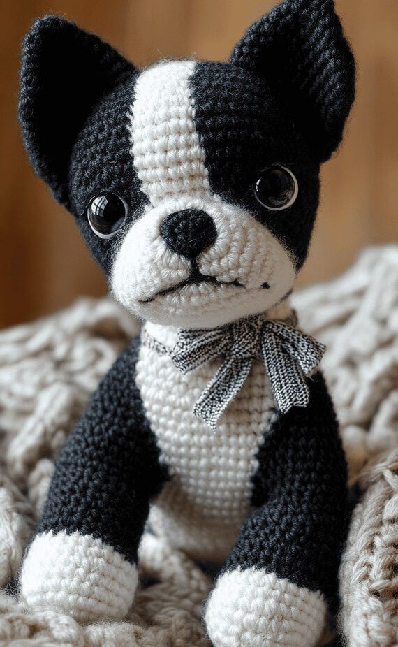 Belle Boston Terrier Puppy Amigurumi Crochet Pattern