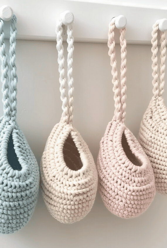 Boho Teardrop Crochet Basket Pattern for Storage