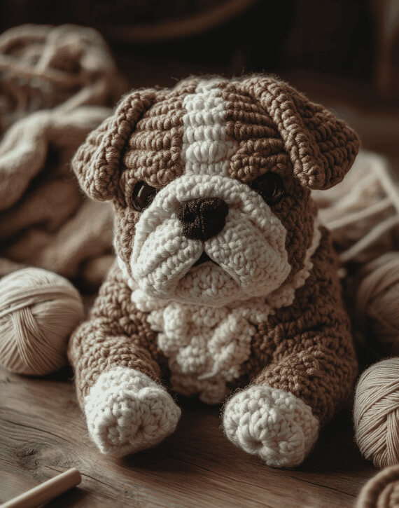 Crochet Bulldog Pattern: Amigurumi PDF in English