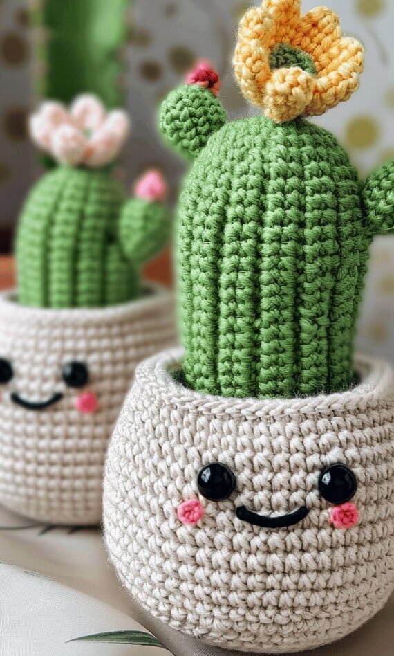 Crocheted Fence Post Cactus Pattern