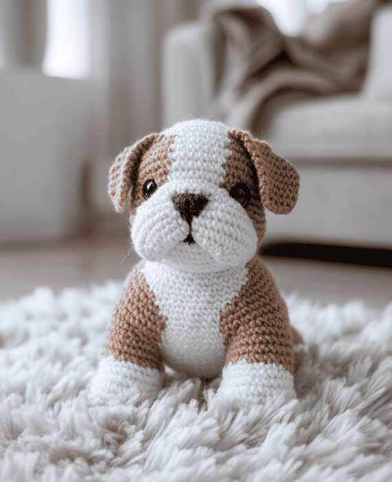 English Bulldog Amigurumi Crochet Pattern