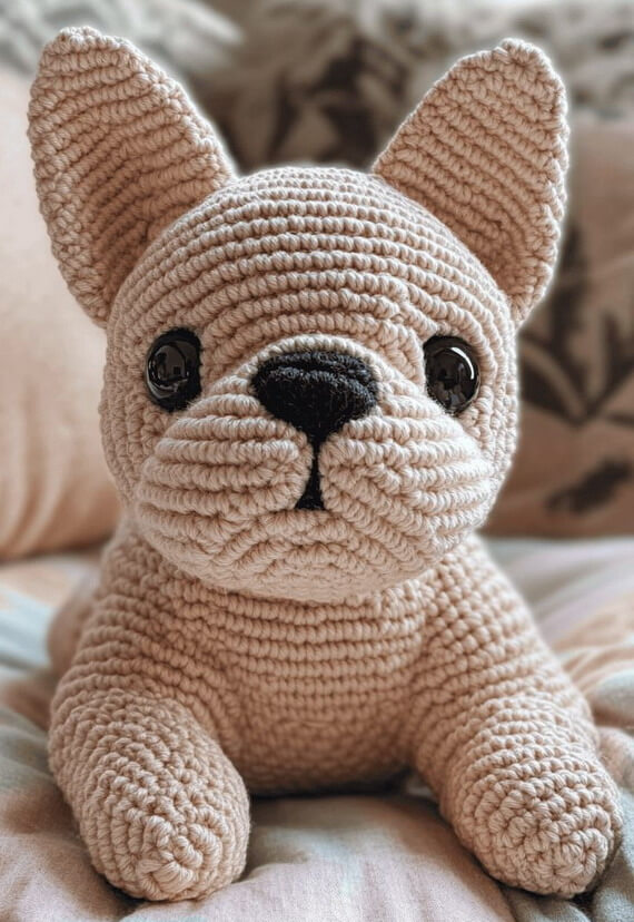 French Bulldog Puppy Crochet Pattern: Frenchie Lying Down
