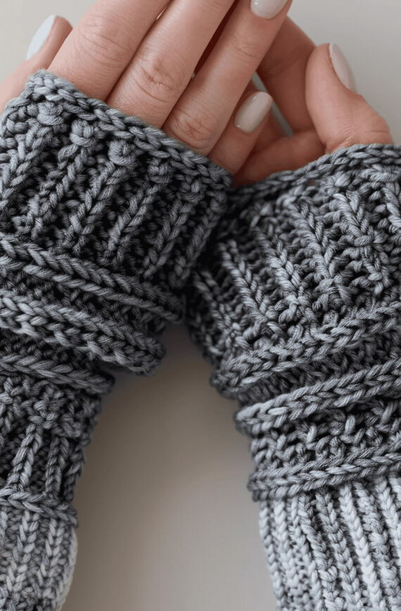 HAILEY Crochet Fingerless Gloves Pattern (S-M-L)