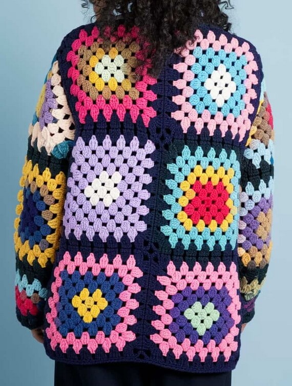 Hexagon Granny Square Crochet Hoodie Pattern