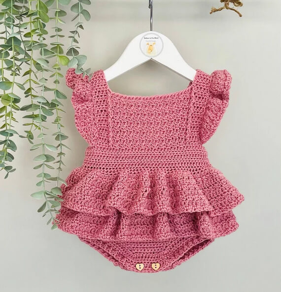 Newborn to 3T Crocheted Baby Romper Pattern