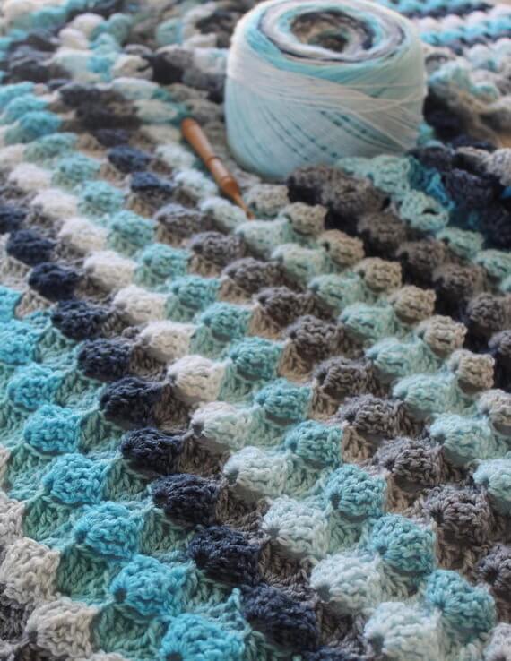 Ocean Bubbles Throw Crochet Pattern – Adjustable Size