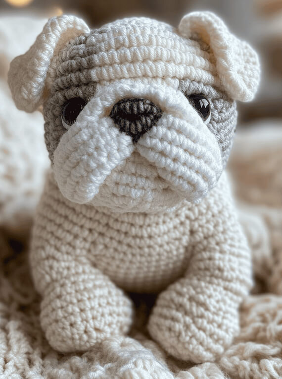 White English Bulldog Amigurumi Crochet Pattern