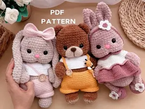 Crochet PATTERN Bunny and Bear