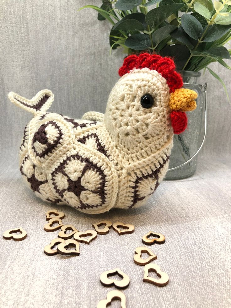 African Flower Chicken Crochet Pattern - Fun DIY Gift