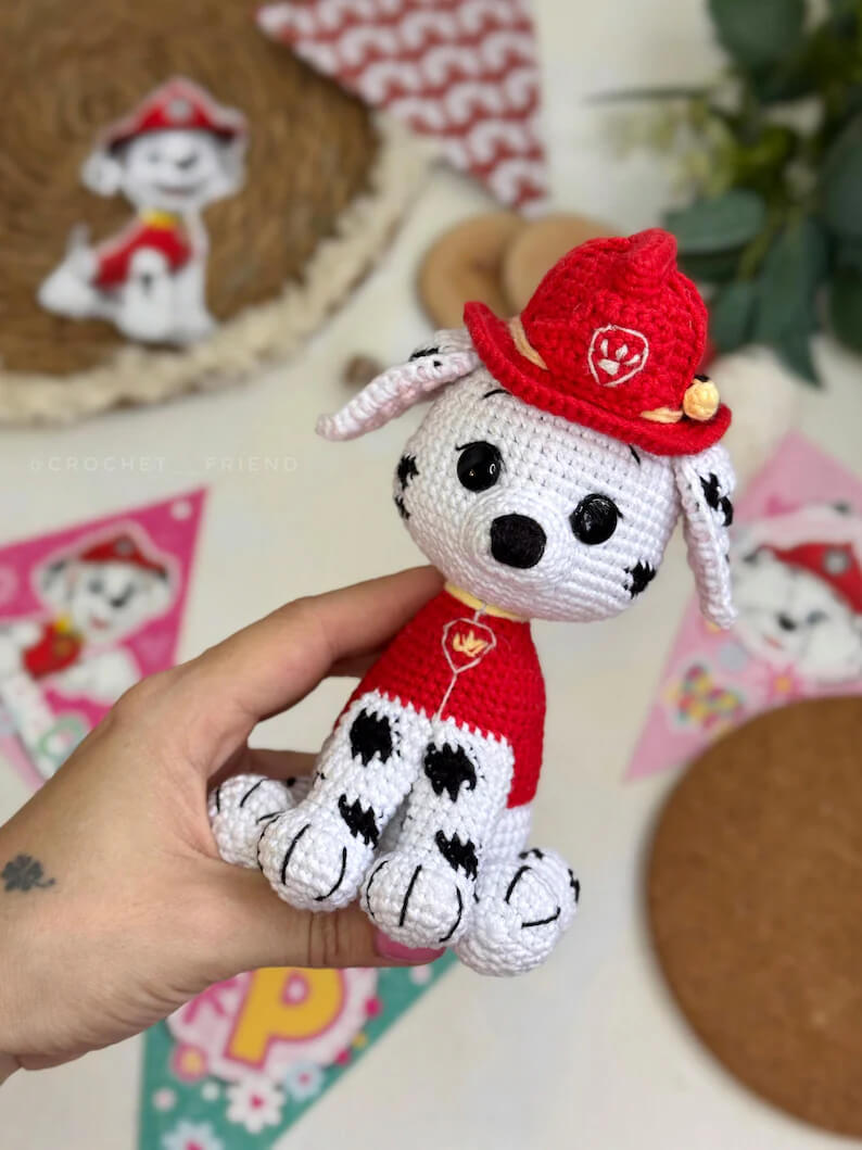 Amigurumi crochet pattern firefighter puppy