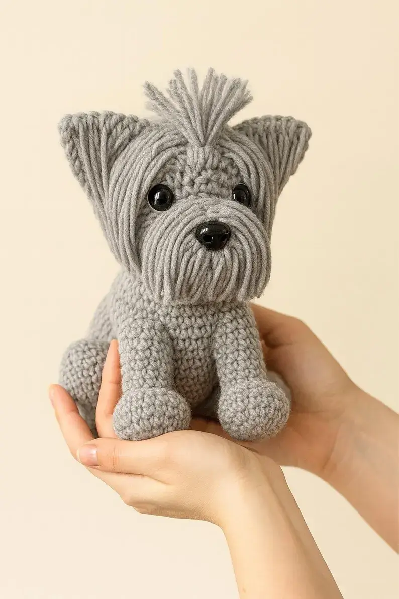 Amigurumi Dog Pattern, Yorkshire Terrier Crochet PDF Tutorial