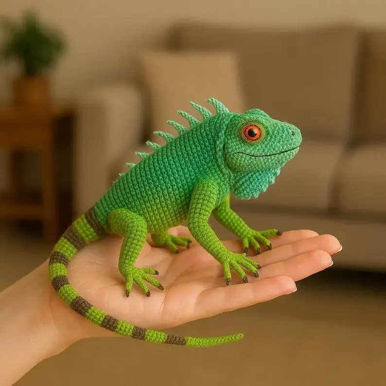 Crochet Iguana Pattern, Amigurumi Lizard PDF Tutorial