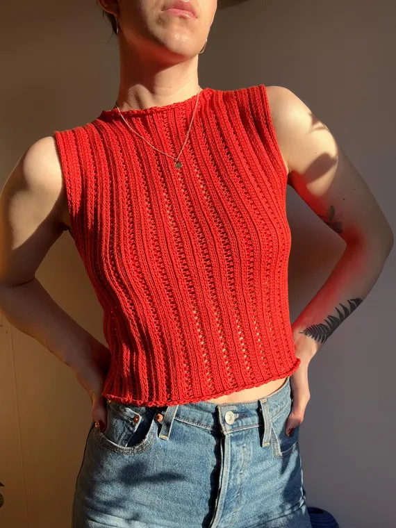 Crochet Mock Neck Top