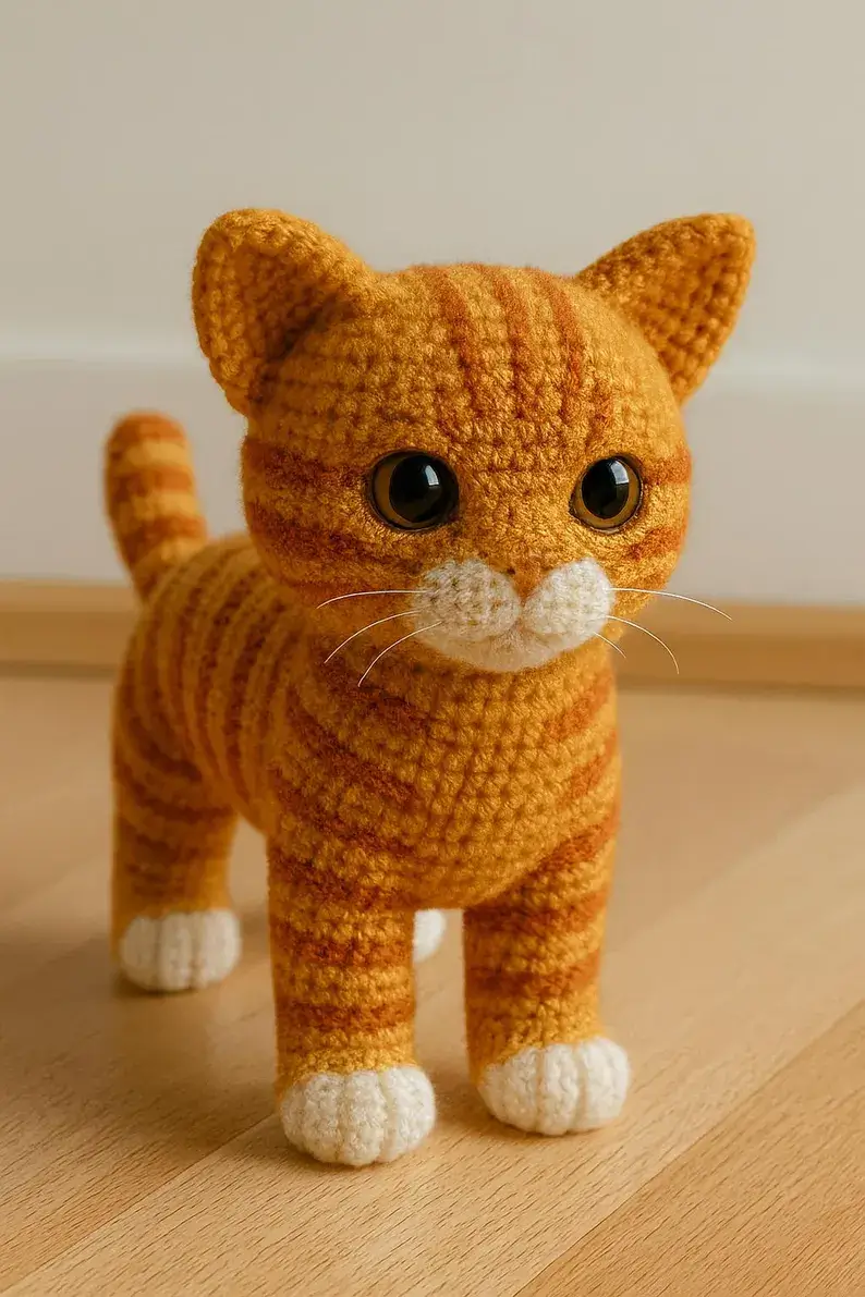 Crochet Orange Tabby Cat Amigurumi Pattern