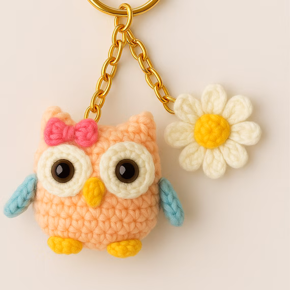 Crochet Owl Keychain Pattern: Amigurumi with Daisy