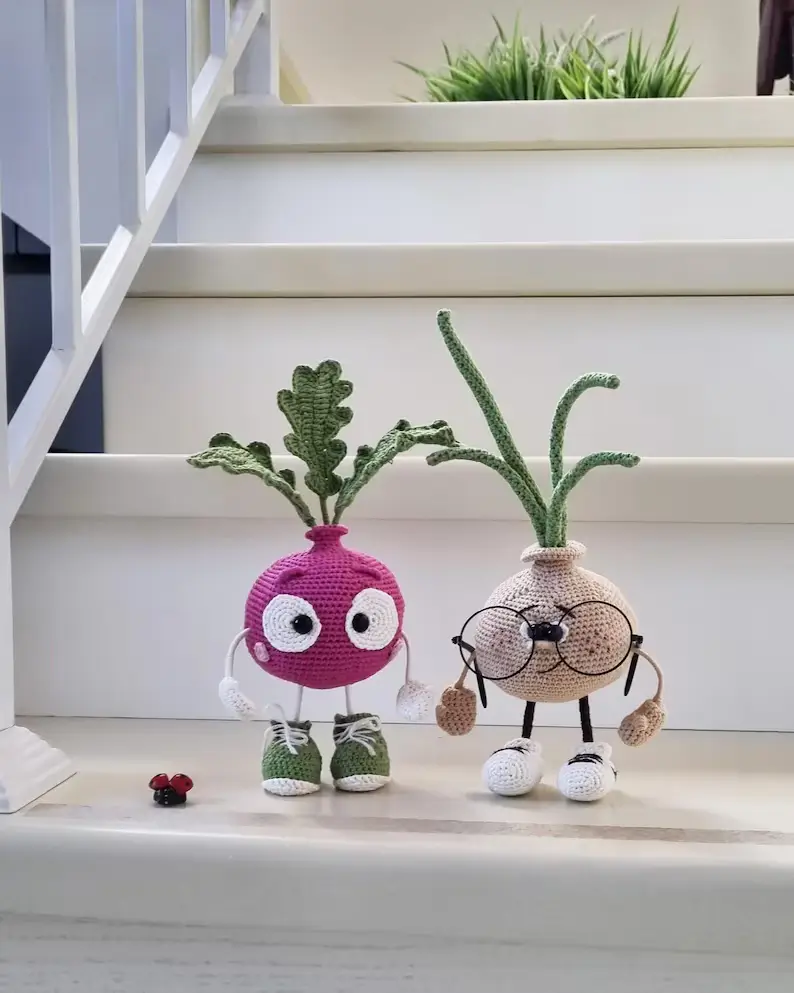 Crochet RADISH pattern in PDF English – crochet radish doll