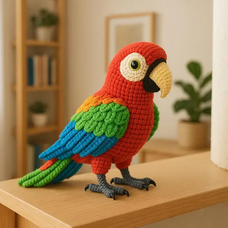 Crochet Scarlet Macaw Pattern: Amigurumi Parrot Tutorial