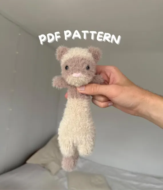 Floppy Ferret Crochet Pattern PDF - Amigurumi Ferret Toy