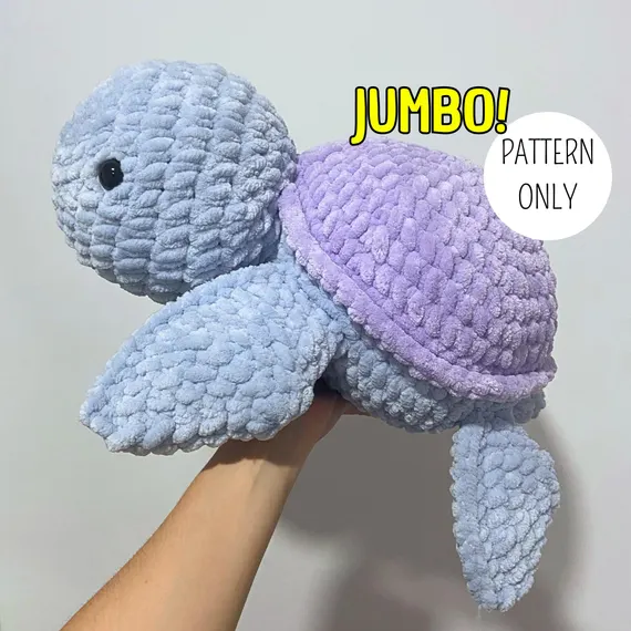 Jumbo Crochet Turtle Pattern: Easy Amigurumi Plushie