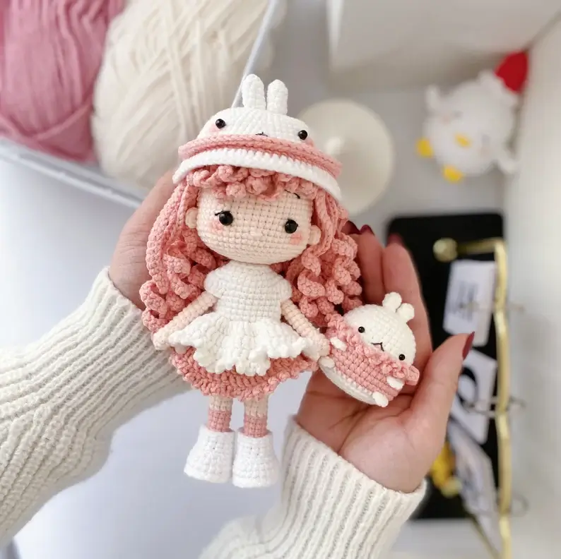 Molang Girl Crochet Pattern: Amigurumi Doll
