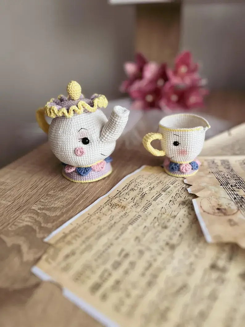 Mrs. Potts and Chip Amigurumi: Adorable Handcrafted Tea Time Duo