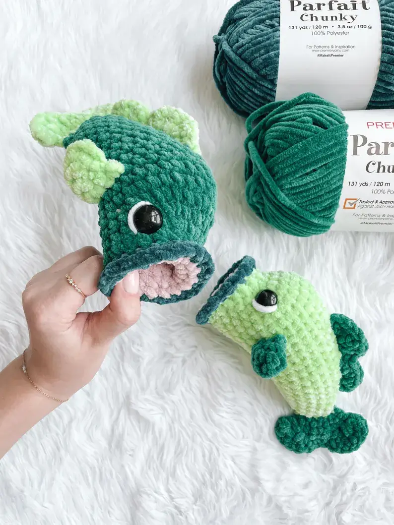 NO SEW Bass Fish Crochet Pattern Bass Amigurumi Pattern