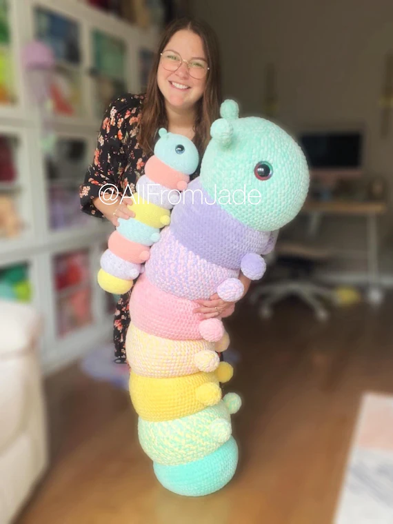 NO-SEW Crochet PATTERN: Cora the Giant Caterpillar
