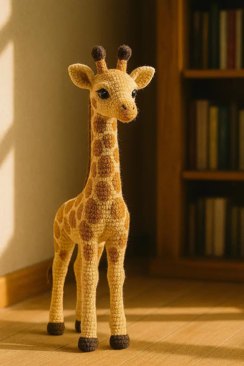 Realistic Giraffe Amigurumi Crochet Pattern – Standing Jungle Animal Toy