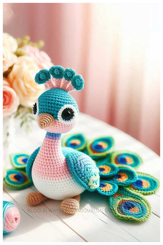 Amigurumi Louis the Peacock Free Crochet Pattern