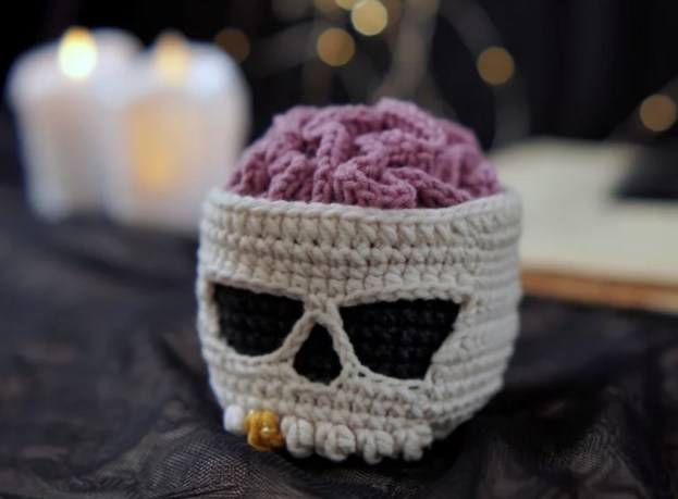 Brainy Skull Coaster set Crochet Pattern