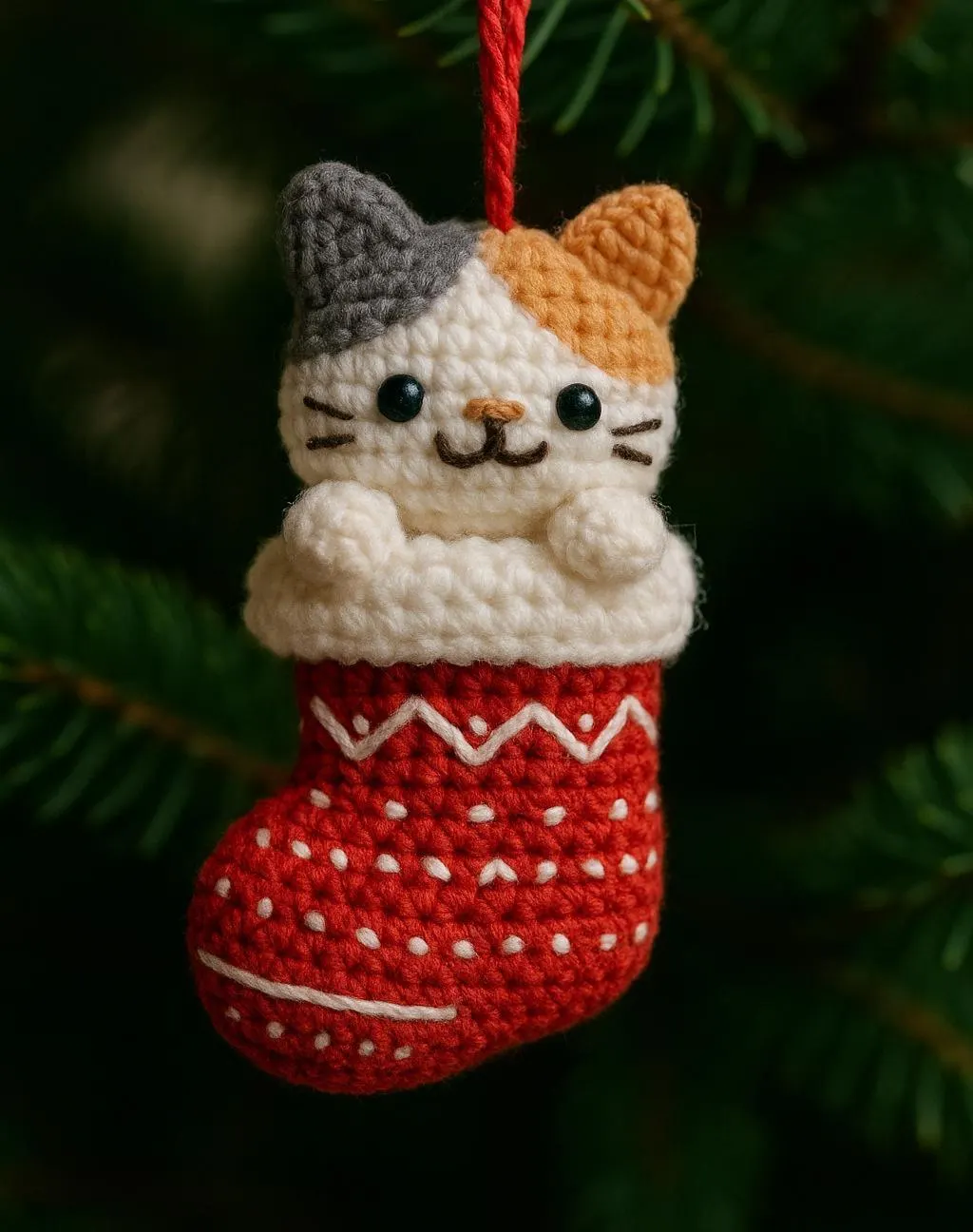 Cat in a Christmas Stocking Crochet
