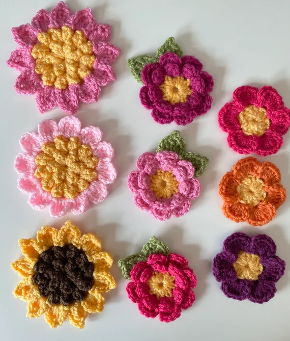 Crochet flowers pdf pattern