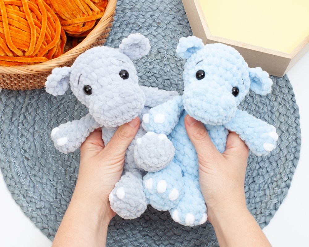 Crochet Hippo Pattern Low Sew Amigurumi Plush Hippo