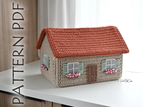 Crochet house basket