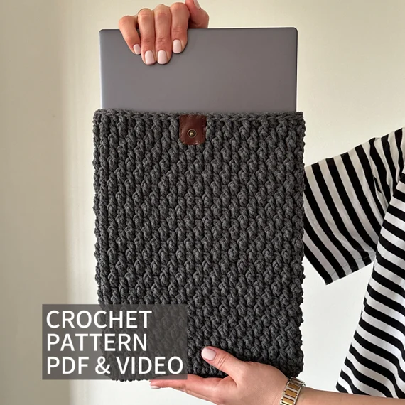 Crochet Laptop Sleeve Pattern: Beginner Computer Case