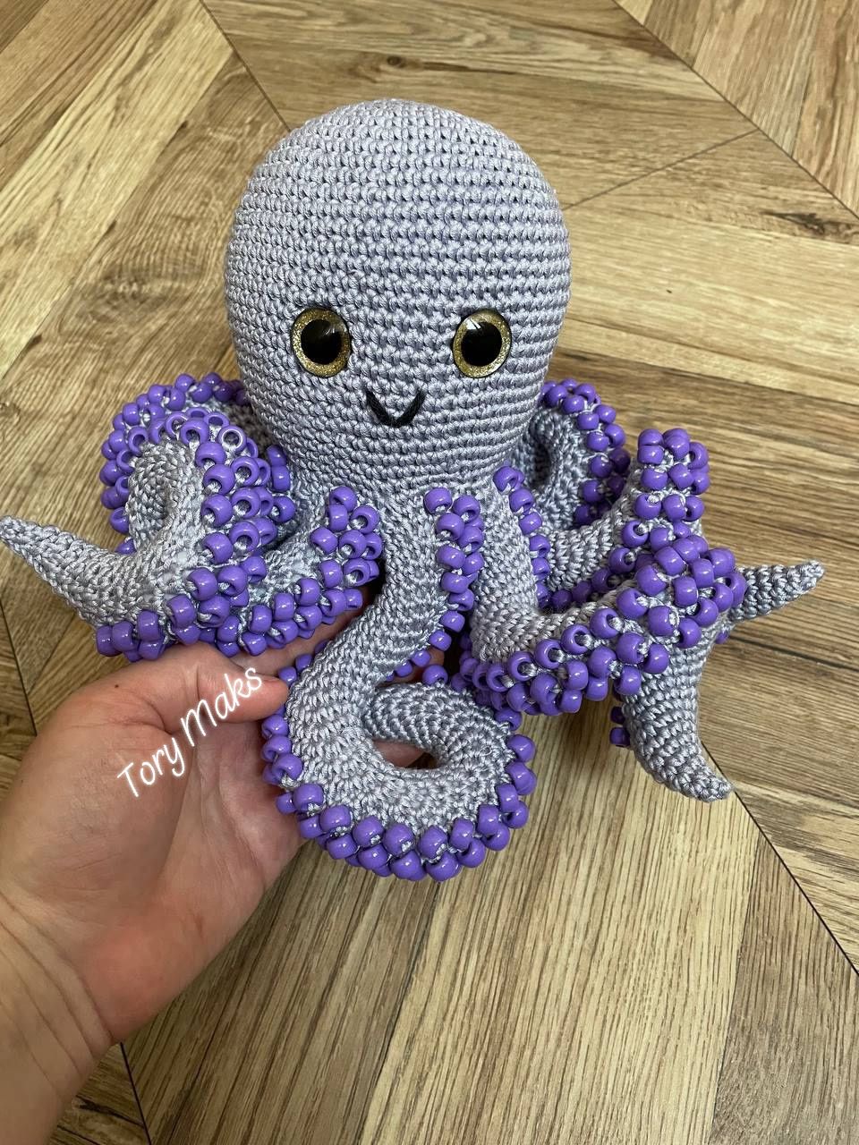 Crochet Octopus Pattern: No Sew Beaded Fidget Toy