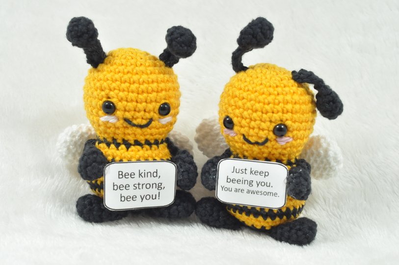 Crochet Pattern Bee with Quote Beginner Friendly
