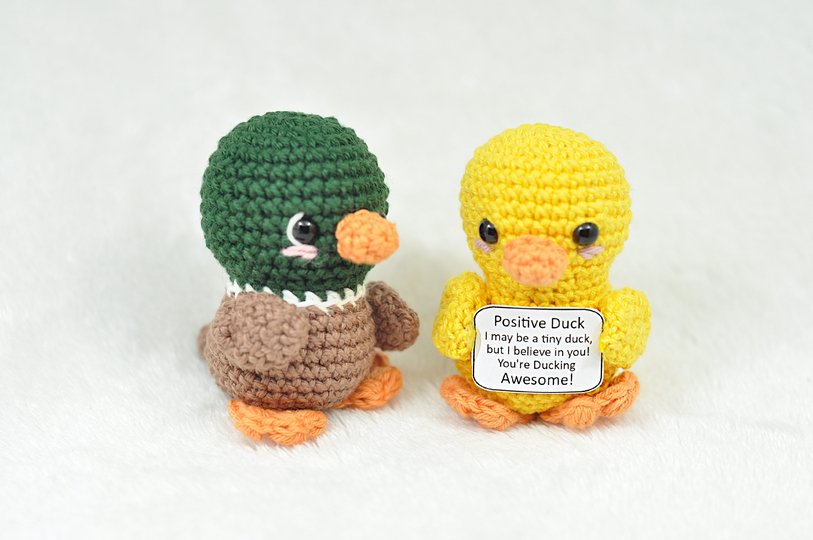 Crochet Pattern Cute Duck with Quote