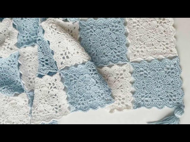 CROCHET PATTERN Flower Square Blanket