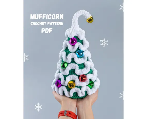 Crochet pattern Plush Christmas tree with bells