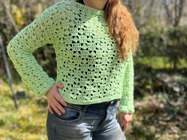 Crochet Pattern Summer Sweater Spring Meadow