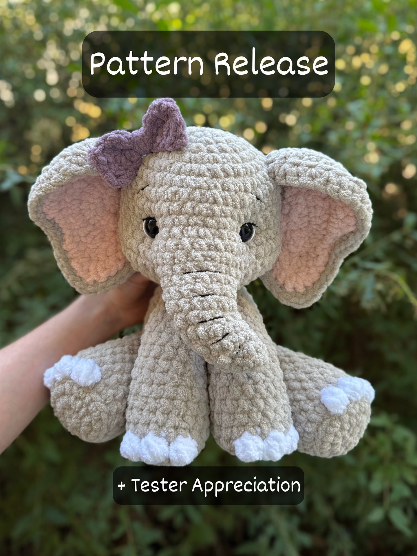Crochet Sitting Elephant Amigurumi Pattern