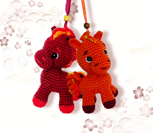 Fiery Foal amigurumi keychain