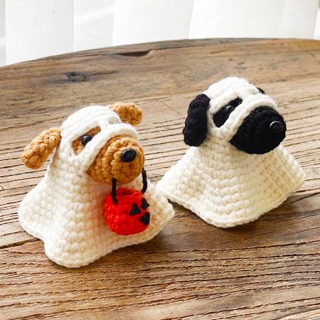 Ghost Puppy Crochet Pattern, Halloween Ghost Dog Pattern