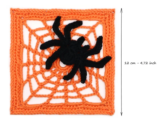 Halloween Spiderweb Granny Square Crochet Pattern