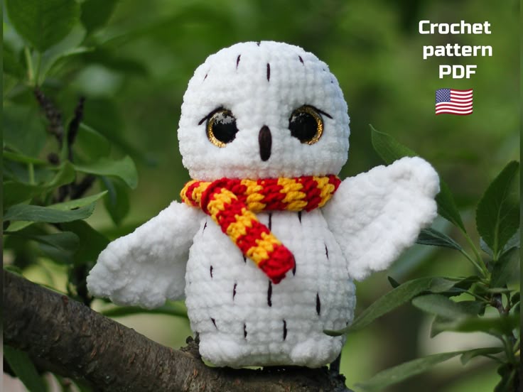 Owl CROCHET PATTERN Amigurumi snowy owl English pattern