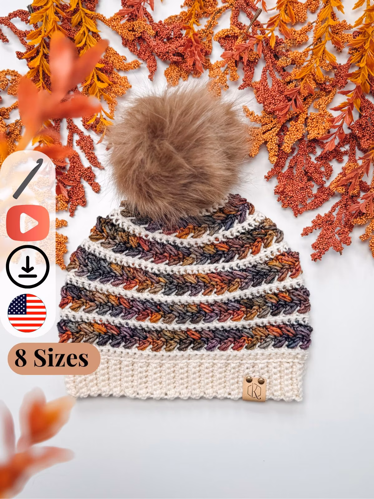 Textured Wheat Stitch Hat Crochet Pattern