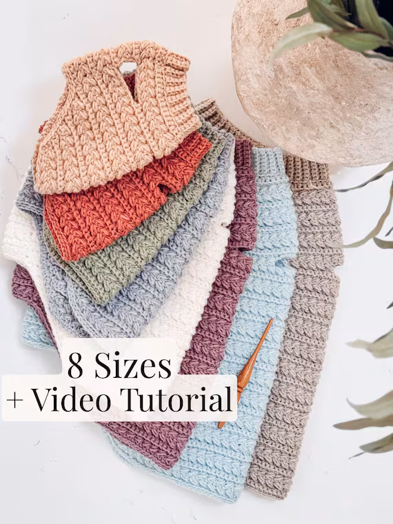 Top Down Dog Sweater Crochet Pattern